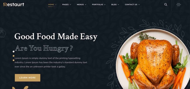 restaurant website templates: restaurt 